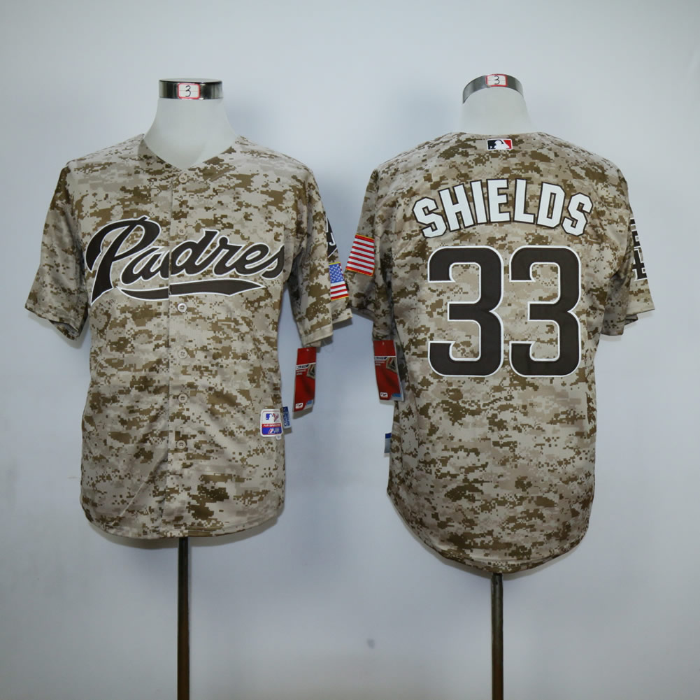 Men San Diego Padres #33 Shields Camo MLB Jerseys